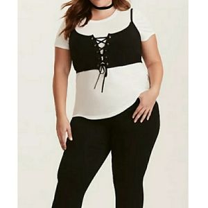 Torrid LAYERED CORSET TEE 2X